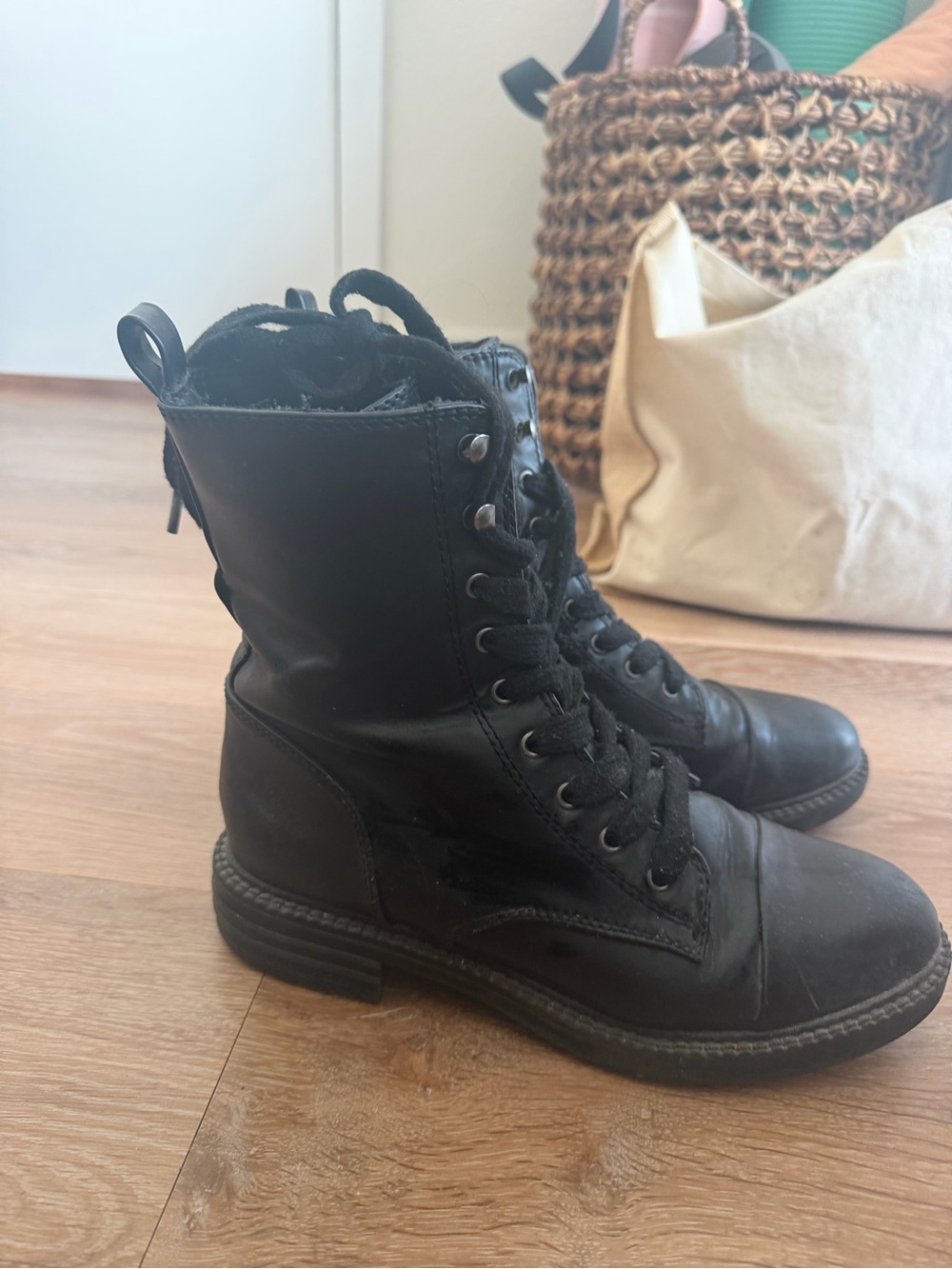 Black Lace-Up Combat Boots - Classic Women’s Style
